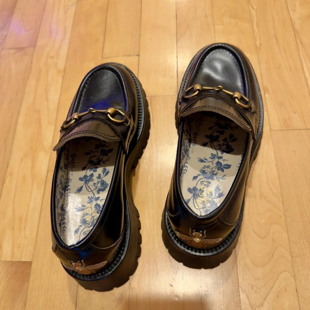 Authentic GUCCI Lug Sole Loafers 38.5 - Picture 5 of 8